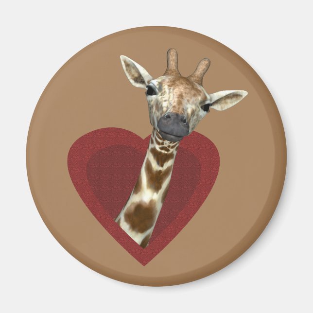 Aimant Un Coeur Doux Pour Les Giraffes (Devant)