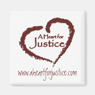 Aimant Un coeur pour l'aimant de justice (blanc)