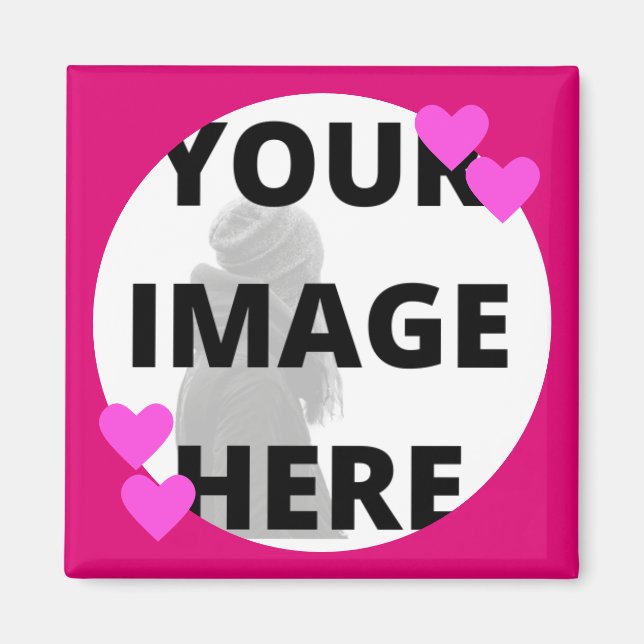 Aimant Un Coeur Rose Passez Votre Image (Devant)
