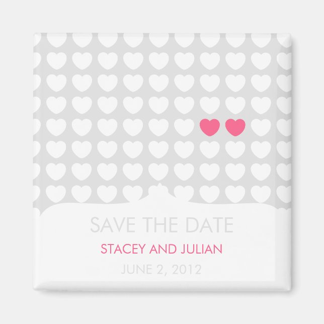 Aimant Un coeur sur un million sauvez l'aimant de la date (Devant)