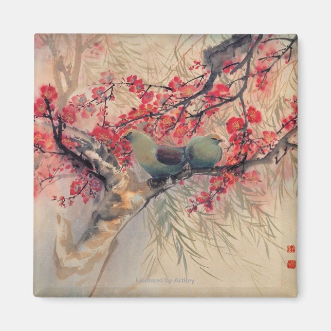 Aimant Un couple au printemps (Devant)