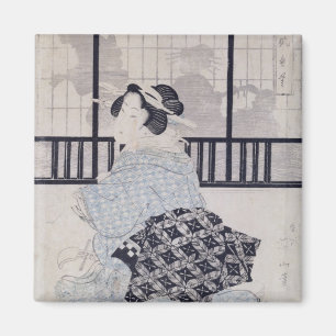 Aimant Un Courtisan avec un Shamisen