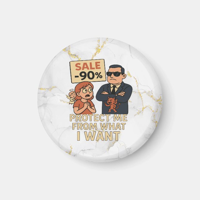 Aimant Un dessin humoristique (Devant)