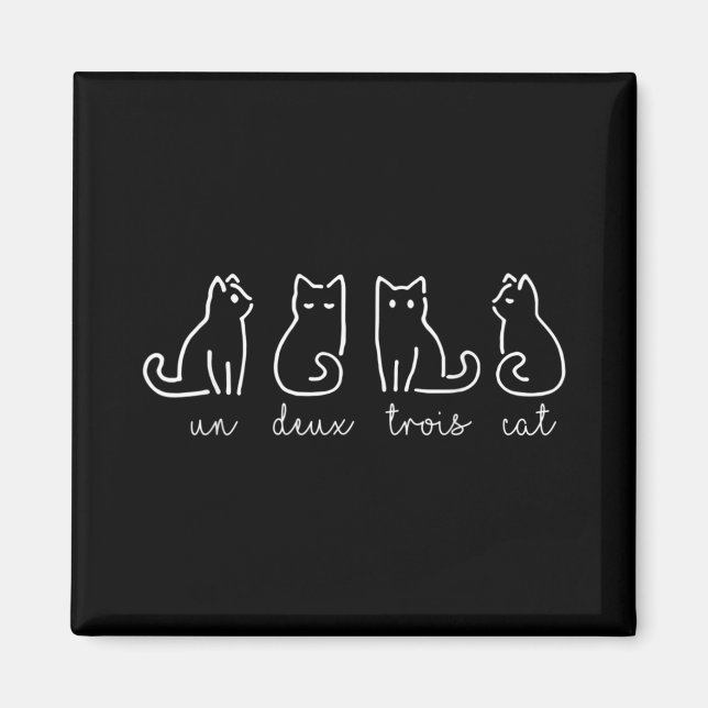 Aimant Un Deux Trois Cat Abstrait Français Kitty (Devant)