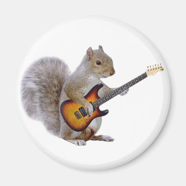 Aimant Un écureuil Jouant de la guitare (Devant)