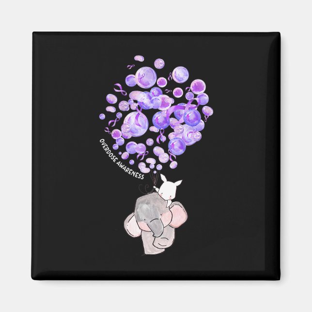 Aimant Un Eléphant Mignon Explose Des Ballons Violets Sur (Devant)