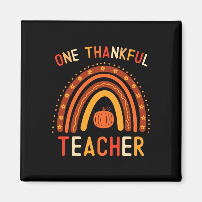 Aimant Un enseignant Remercié Thanksgiving Rainbow Fall T (Devant)