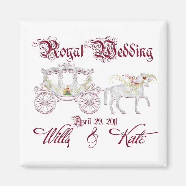 Aimant Un entraîneur en verre commémore le Mariage royal (Devant)