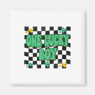 Aimant Un garçon chanceux Saint-Patrick Groovy Shamrock i
