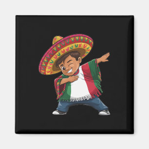 Aimant Un garçon mexicain Dabbing Poncho Fiesta Cinco De