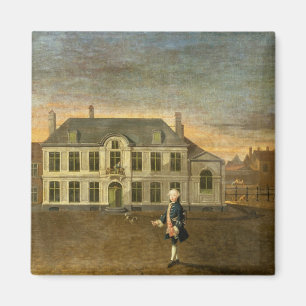 Aimant Un jeune noble se tenant avant un manoir (voir
