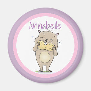 Aimant Un joli hamster en train de manger un dessin animé