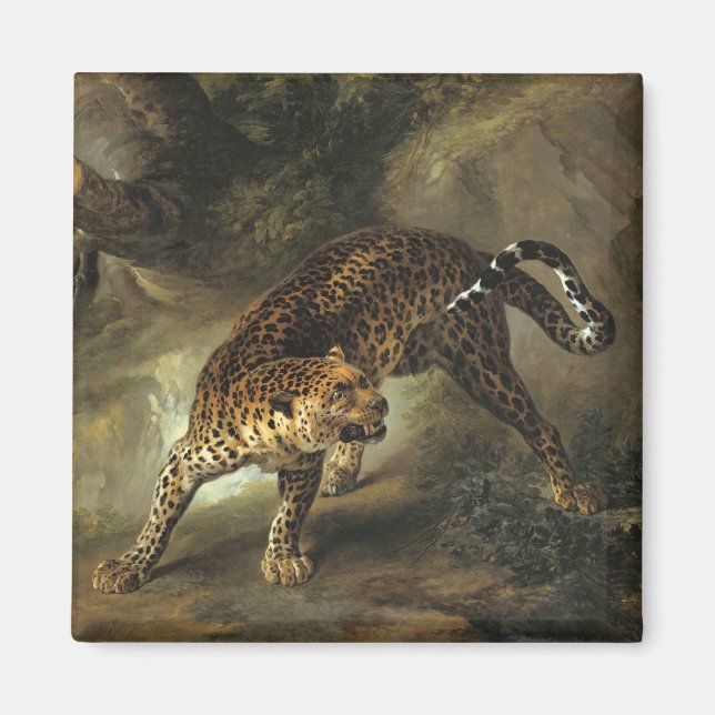 Aimant Un léopard sauvage féroce (par Jean-Baptiste Oudry (Devant)