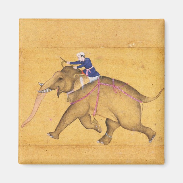 Aimant Un Mahout chevauchant un éléphant, de la Grande Vi (Devant)