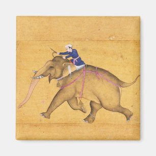 Aimant Un Mahout montant un éléphant, du grand Clive
