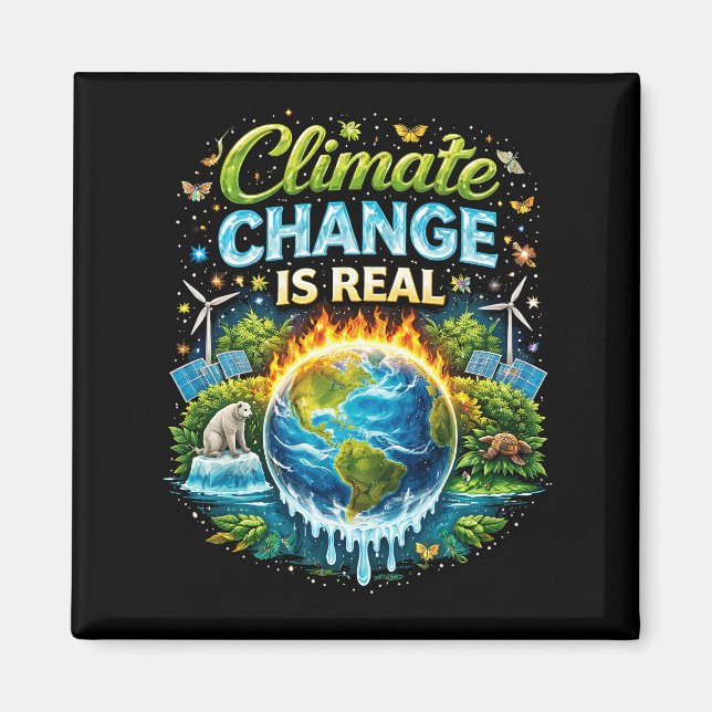 Aimant Un monde qui se réchauffe (Devant)
