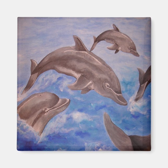 Aimant Un morceau de dauphins de saut (Devant)