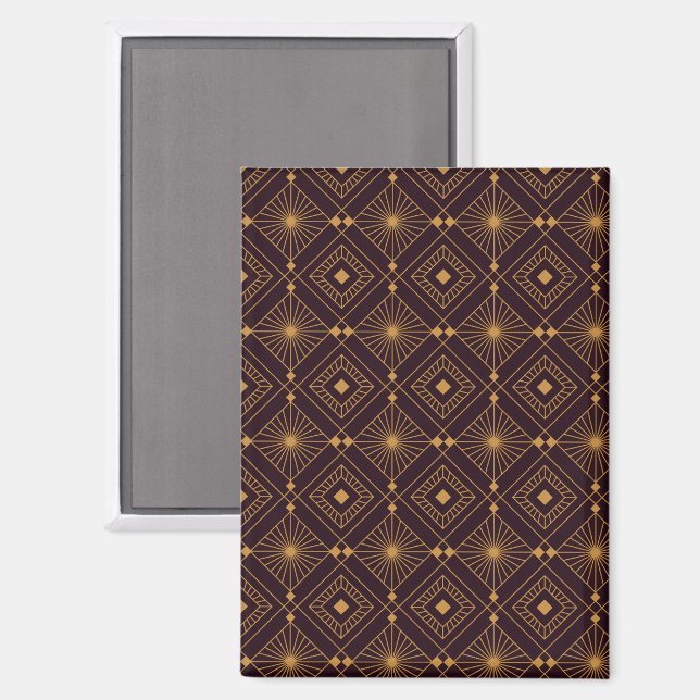 Aimant Un motif géométrique avec des formes de diamant do (Recto/Verso)