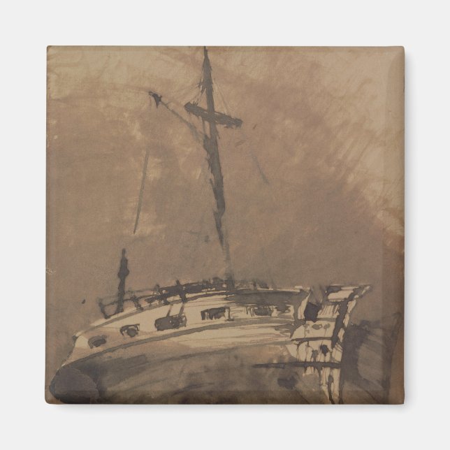 Aimant Un navire en mer agitée, 1864 (Devant)