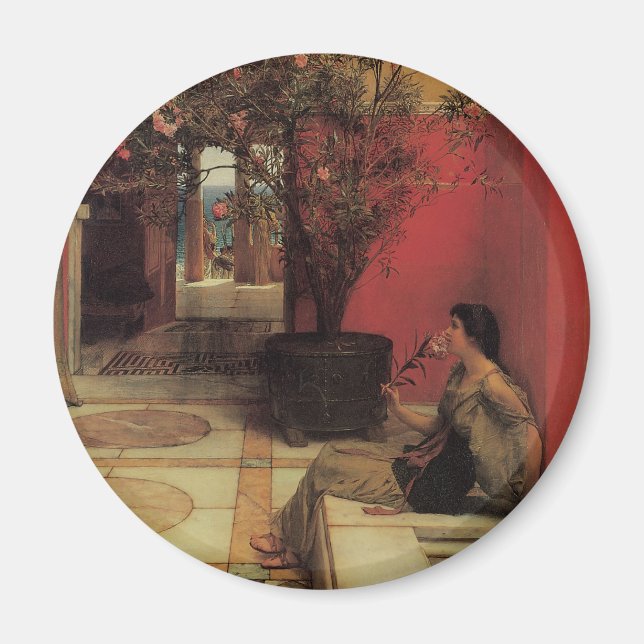 Aimant Un Oleander par Alma Tadema, Fleurs Vintage (Devant)