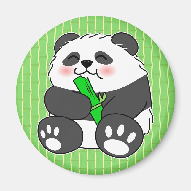 Aimant Un Panda Bébé Mignonne Mangeant Stalk Bambou (Devant)