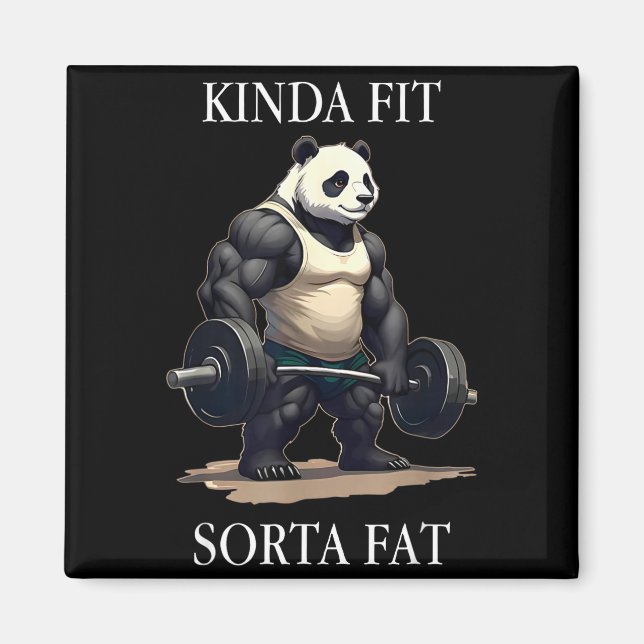 Aimant Un peu en forme plutôt gras Gym Panda musculation  (Devant)