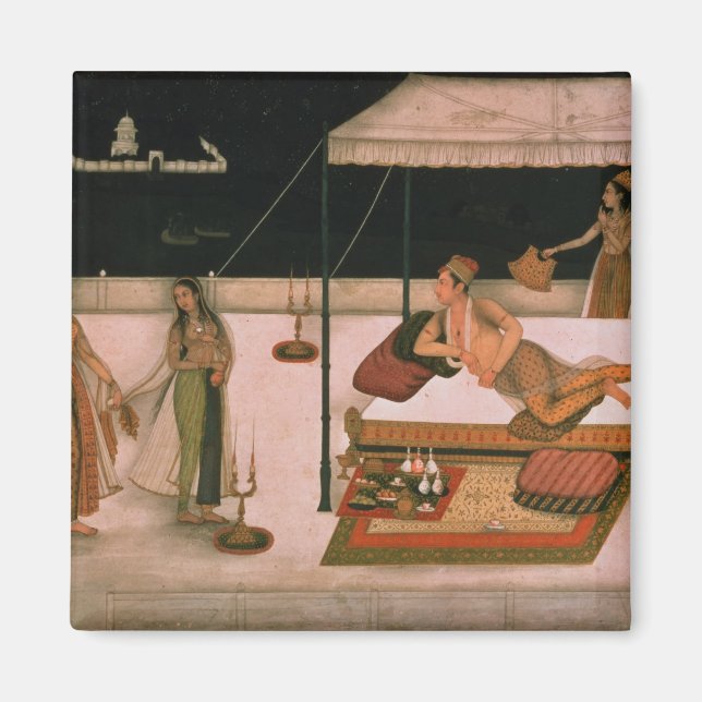 Aimant Un prince moghol reçoit une dame la nuit (Devant)