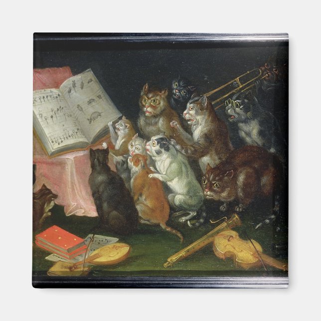 Aimant Un rassemblement musical de chats (Devant)