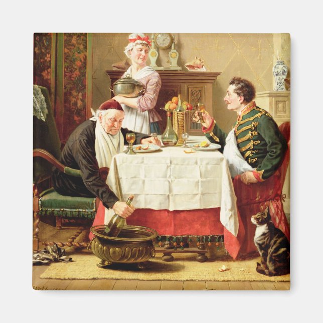 Aimant Un repas satisfaisant, 1883 (huile sur toile) (Devant)
