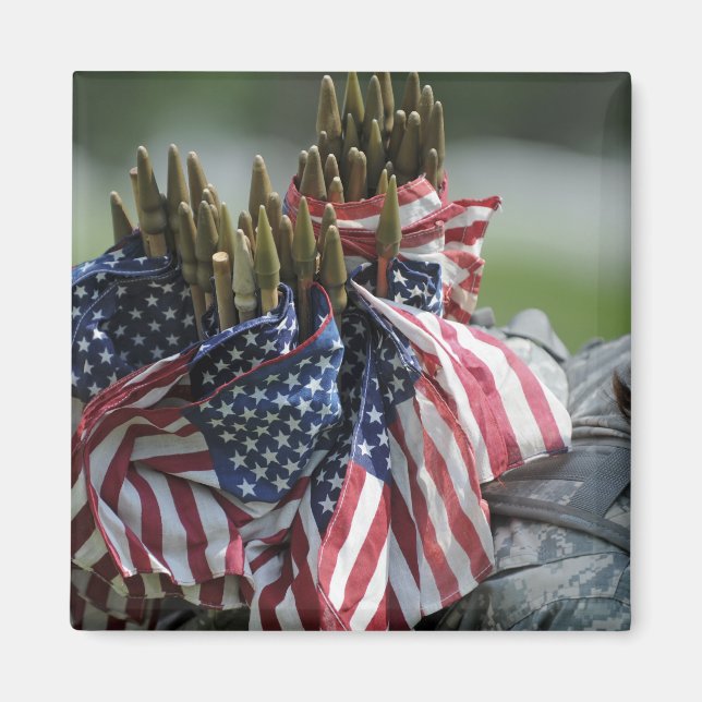 Aimant Un sac à dos de soldat de l'armée (Devant)