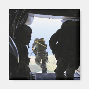 Aimant Un soldat exécute un saut de statique-line