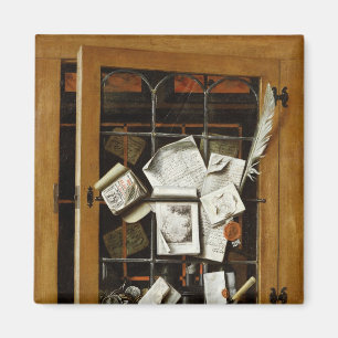 Aimant Un trompe - l ' oeil d'un placard vitré ouvert