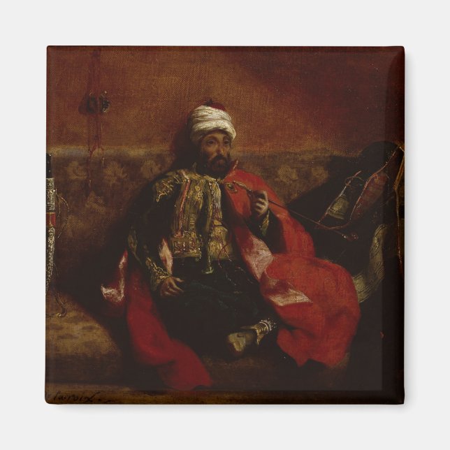 Aimant Un Turc fumant assis sur un canapé, c.1825 (Devant)