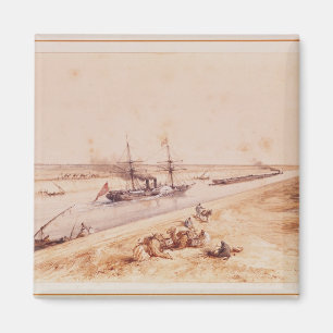 Aimant Un vapeur de palette turc allant le canal de Suez