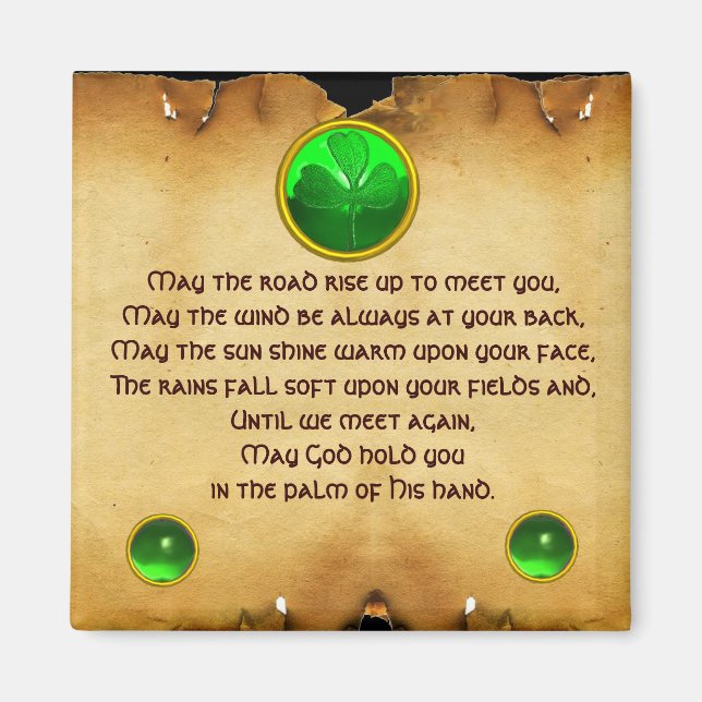 Aimant Un vieux parchemin de bénédiction irlandais (Devant)