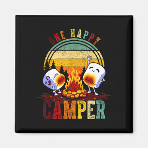 Aimant Un voyage de camping rétro aux marshmallows dans u