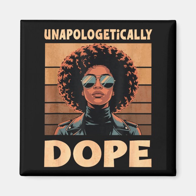 Aimant Unapologetically Afro Woman Vintage 70s  (Devant)