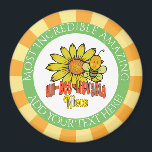 Aimant Unbelievable Niece Sunflowers and Bees<br><div class="desc">The world's most unbelievable niece sunflowers, bumble bees, and text gift ideas in pretty, bold, bright colors of orange, green, red, and yellow. Great birthday, holiday or special occasion gifts for nieces. Cute, sweet and whimsical, these fun feminine gifts will make her smile. Tags: "bright green red yellow orange", "colorful...</div>