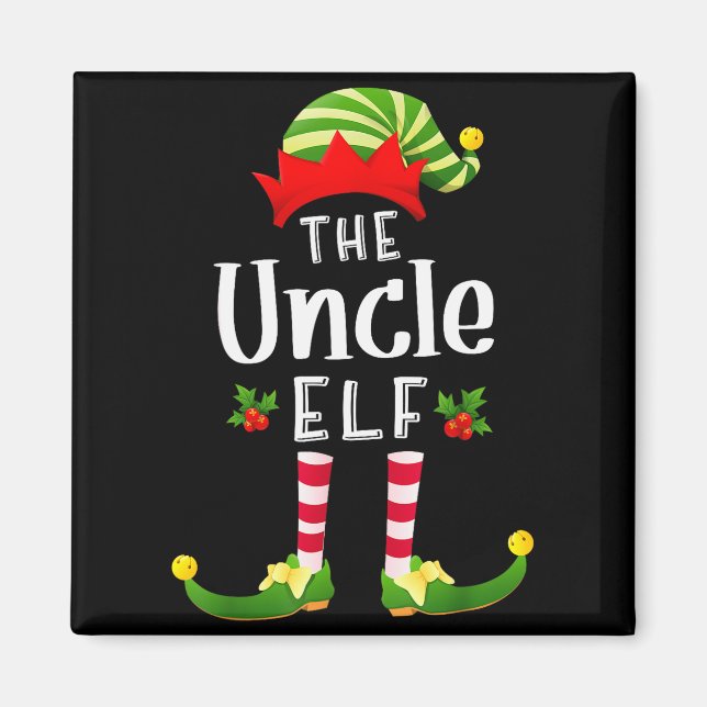 Aimant Uncle Christmas Elf Matching Pajama X-mas Party  (Devant)