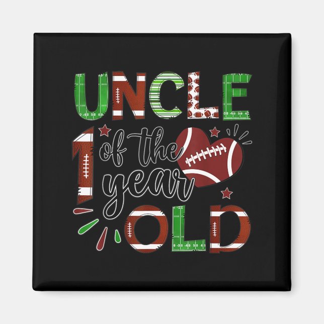 Aimant Uncle Of The 1 Year Old Football 1st Birthday Boy  (Devant)