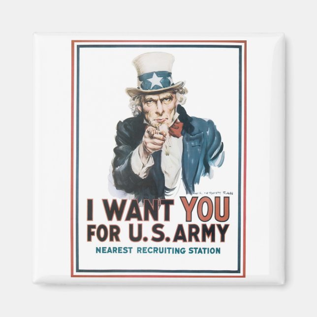 Aimant Uncle Sam "I Want YOU!" (Devant)