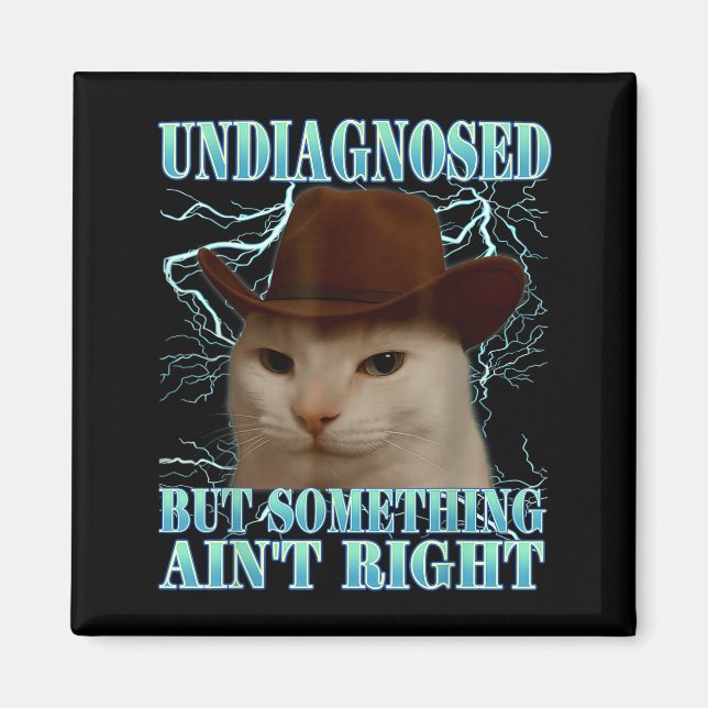 Aimant Undiagnosed But Soing Ain't Right Funny Silly Cat  (Devant)