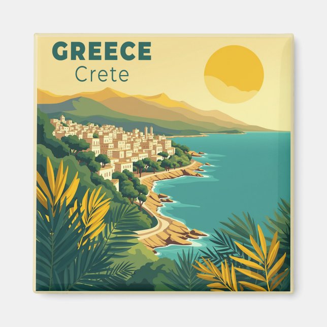 Aimant Une affiche de voyage classique nostalgique – Grèc (Devant)