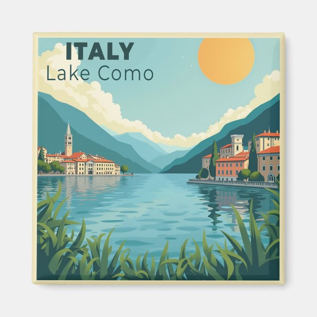 Aimant Une affiche de voyage classique nostalgique – Lac  (Devant)