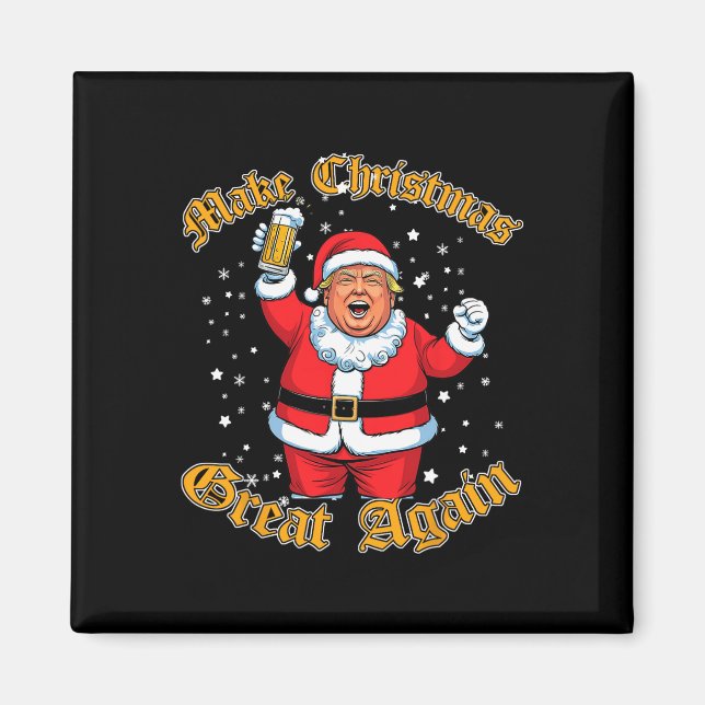 Aimant Une bière Trump amusante pour Noël (Devant)
