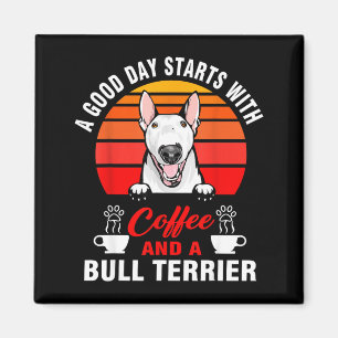 Aimant Une bonne journée commence avec du café et un bull