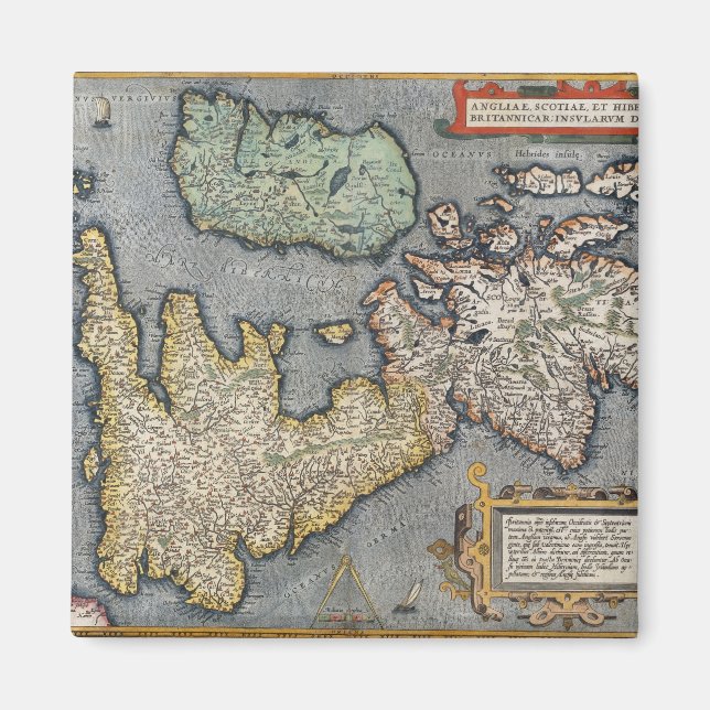 Aimant Une carte de la Grande-Bretagne | 1587 (Devant)