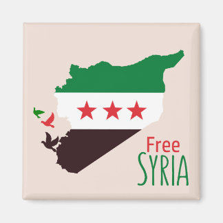 Aimant Une carte de la Syrie avec le drapeau de la révolu