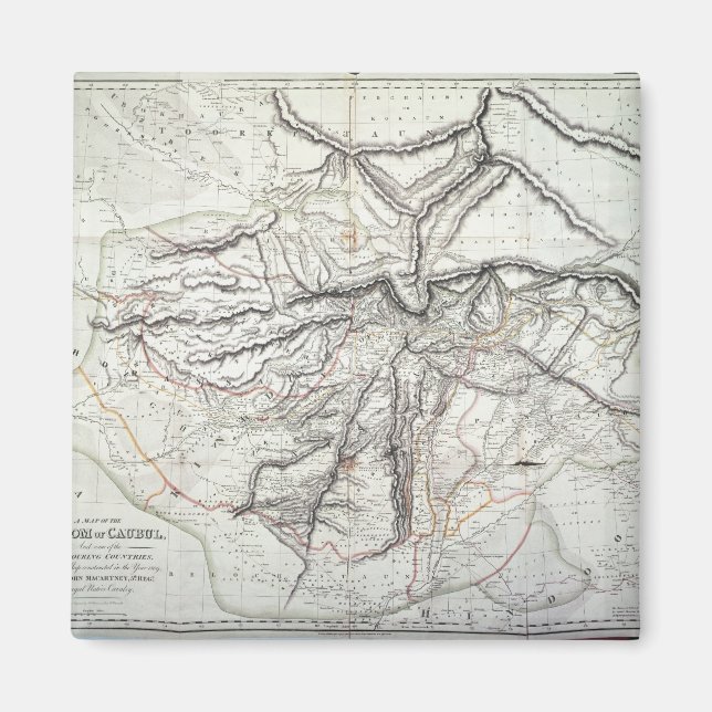 Aimant Une carte du Royaume de Kaboul (Devant)