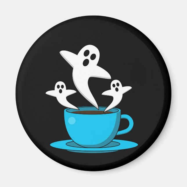 Aimant Une coupe de café fumeur fantôme (Devant)